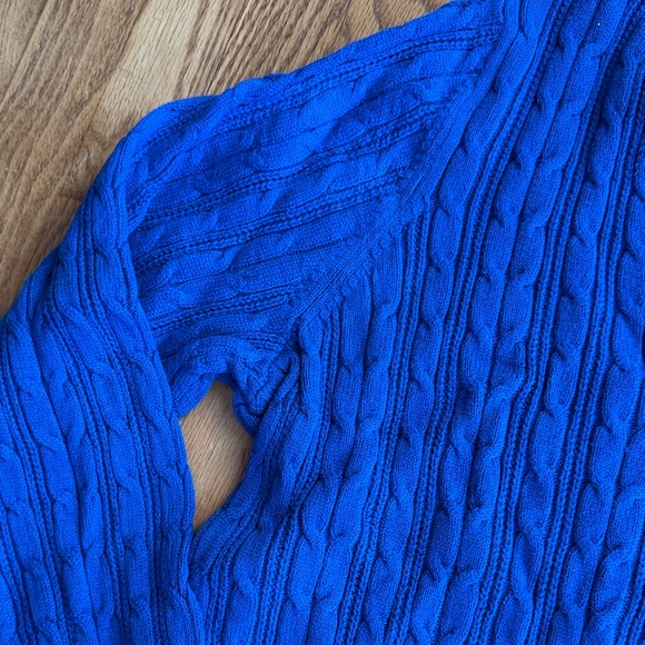 Blue Cable Knit V-Neck Sweater 2X NEW - Picture 4 of 6